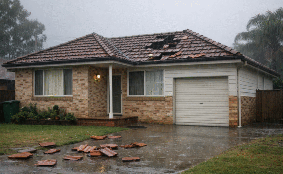 Roof Tile Emergency: Tiles Blown Away with the Wind.